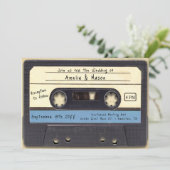Retro Cassette Tape Wedding Invitation Einladung (Stehend Vorderseite)