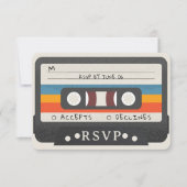 Retro Cassette Tape Wedding RSVP Karte (Vorderseite)