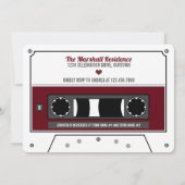 Retro Cassette Tape Wine Red Brautparty Einladung (Rückseite)