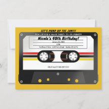 Retro Cassette Tape Yellow 90er Geburtstagsparty