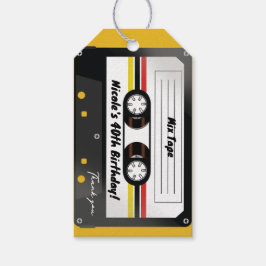 Retro Cassette Tape Yellow 90er Geburtstagsparty Geschenkanhänger