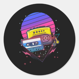 Retro Cassette Vaporwave 80er 90er Vintag Music Runder Aufkleber