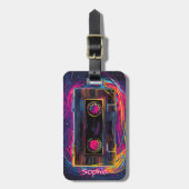 Retro Cassette Vibes Gepäckanhänger (Vorderseite vertikal)