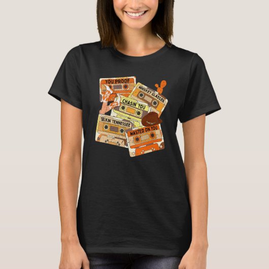 Retro Cassette Wasted On You Proof Western Country T-Shirt (Vorderseite)
