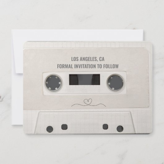 Retro Cassette Wedding Save the Date Einladung (Rückseite)