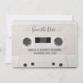 Retro Cassette Wedding Save the Date Einladung (Vorderseite)