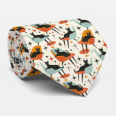 Retro Cat 50s Graphic Custom Necktie Krawatte (Gerollt)