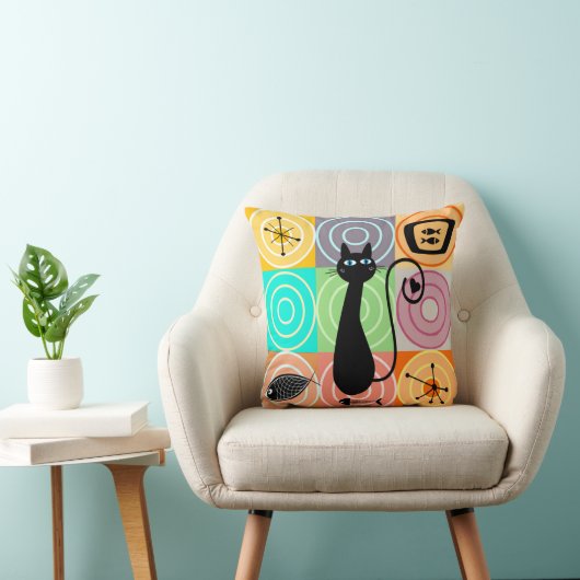 Retro Cat and Fish Kissen (Stuhl )