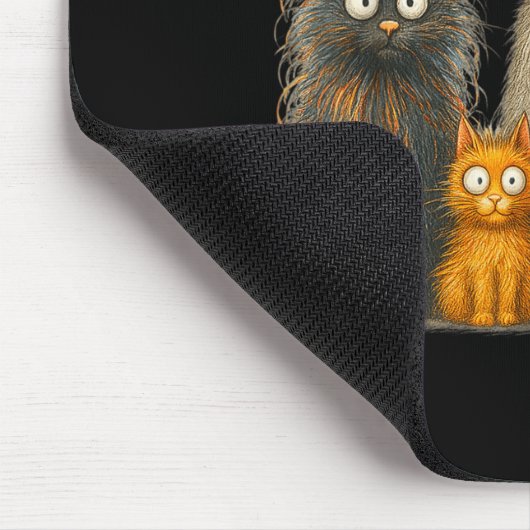 Retro Cat Art Crazy Funny Kitten Gift Men Women Bo Mousepad (Ecke)