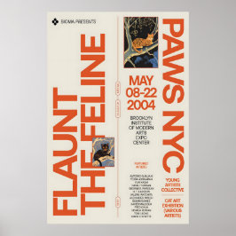 Retro Cat Art Exhibition Poster NYC Feline Show