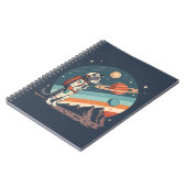 Retro Cat Astronaut Cosmic Space Illustration Notizblock (Linke Seite)