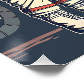 Retro Cat Astronaut Cosmic Space Illustration Poster (Ecke)