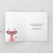 Retro Cat Birthday Grußkarte Karte (Innenseite)