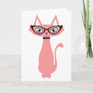 Retro Cat Birthday Grußkarte Karte