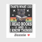 Retro Cat Books The Reader Halloween Reading Gesch Aufkleber (Blatt)