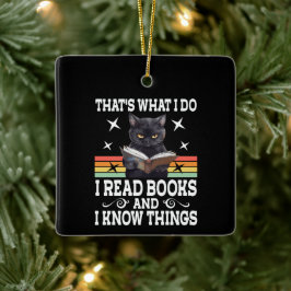 Retro Cat Books The Reader Halloween Reading Gesch Keramikornament