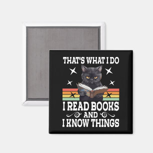 Retro Cat Books The Reader Halloween Reading Gesch Magnet
