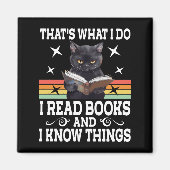 Retro Cat Books The Reader Halloween Reading Gesch Magnet (Vorne)