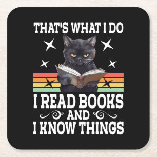 Retro Cat Books The Reader Halloween Reading Gesch Rechteckiger Pappuntersetzer