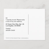 Retro Cat Cartoon "I move" (Ich habe verschoben) N Ankündigungspostkarte (Rückseite)