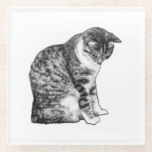 Retro Cat Charm für Herbsttische Glasuntersetzer