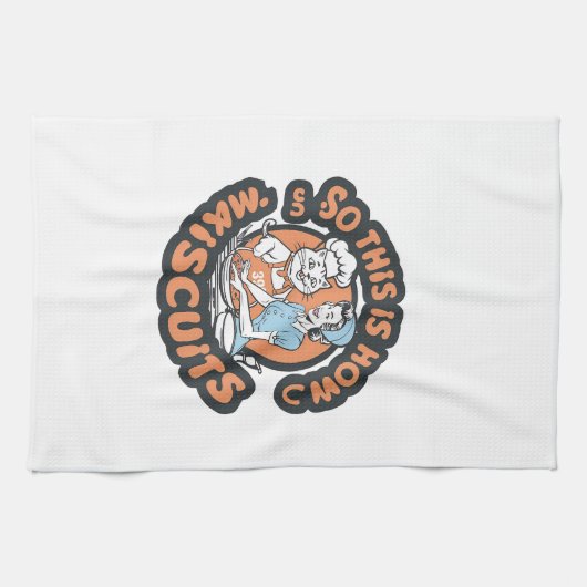 Retro Cat Chef Maiscuits Baking Art Geschirrtuch (Horizontal)