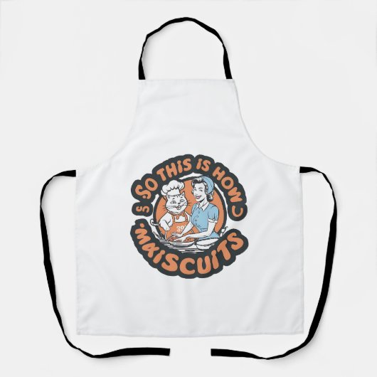 Retro Cat Chef Maiscuits Baking Art Schürze (Vorderseite)