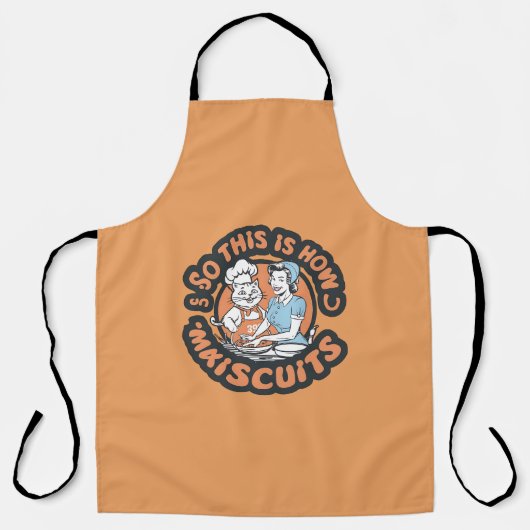 Retro Cat Chef Maiscuits Baking Art Schürze (Vorderseite)