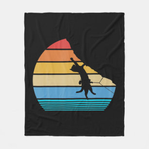 Retro Cat Climbing Meowtain Vintage Kitty Gift Roc Fleecedecke