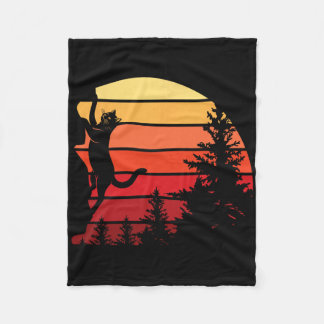 Retro Cat Climbing Meowtain Vintage Kitty Rock Cli Fleecedecke