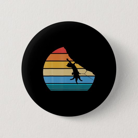Retro Cat Climbing Vintages Geschenk Roc Button (Vorderseite)