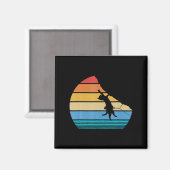 Retro Cat Climbing Vintages Geschenk Roc Magnet (Vorderseite/Rückseite)