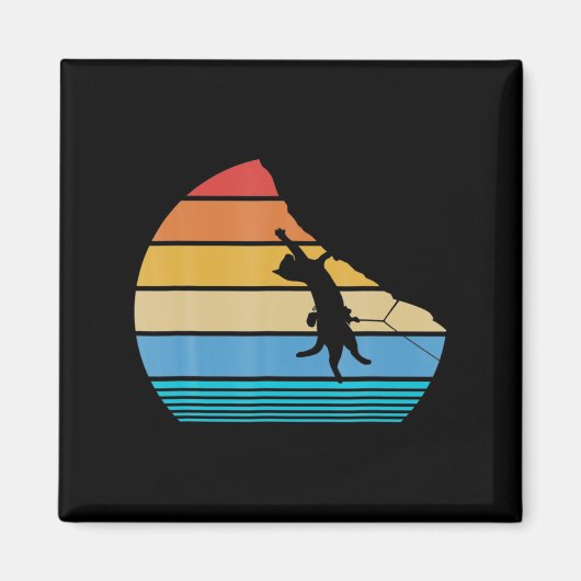 Retro Cat Climbing Vintages Geschenk Roc Magnet (Vorne)