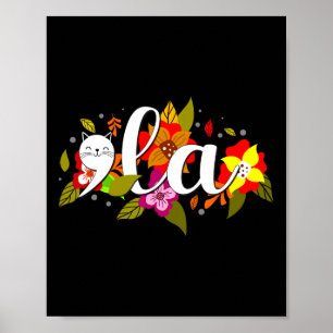 Retro Cat Comma La Floral Kamala Harris Präsident Poster