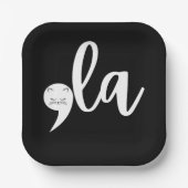 Retro Cat Comma La Kamala Harris 2024 Wahl Pappteller (Vorderseite)