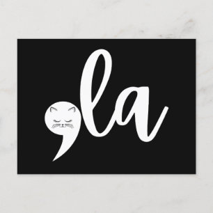 Retro Cat Comma La Kamala Harris 2024 Wahl Postkarte