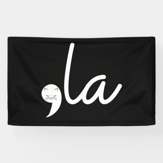 Retro Cat Comma La Kamala Harris für den Präsident Banner (Horizontal)