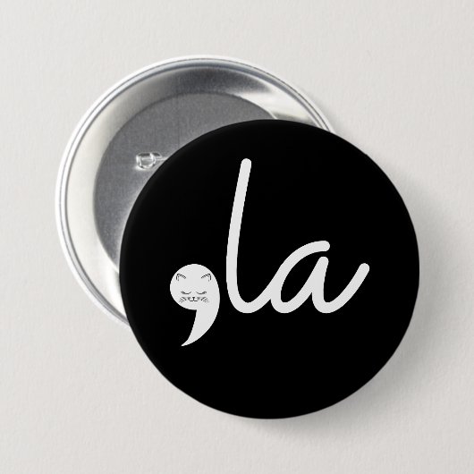 Retro Cat Comma La Kamala Harris für den Präsident Button (Vorne & Hinten)