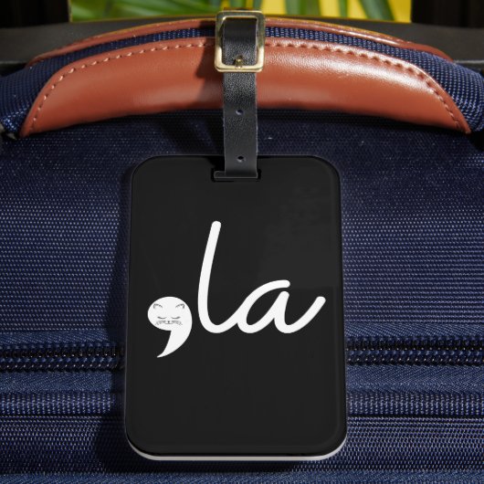 Retro Cat Comma La Kamala Harris für den Präsident Gepäckanhänger (Vorderseite Insitu 2)