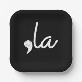 Retro Cat Comma La Kamala Harris für den Präsident Pappteller (Vorderseite)