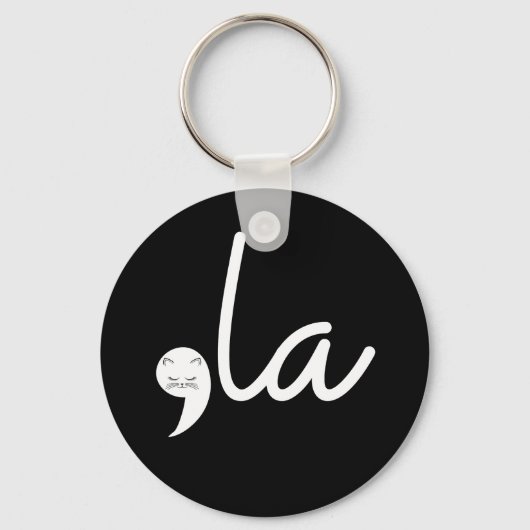 Retro Cat Comma La Kamala Harris für den Präsident Schlüsselanhänger (Vorderseite)