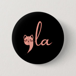 Retro Cat Comma La Kamala Harris für Präsident 200 Button
