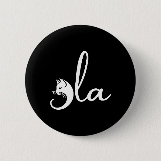 Retro Cat Comma La Kamala Harris für Präsident 200 Button (Vorderseite)