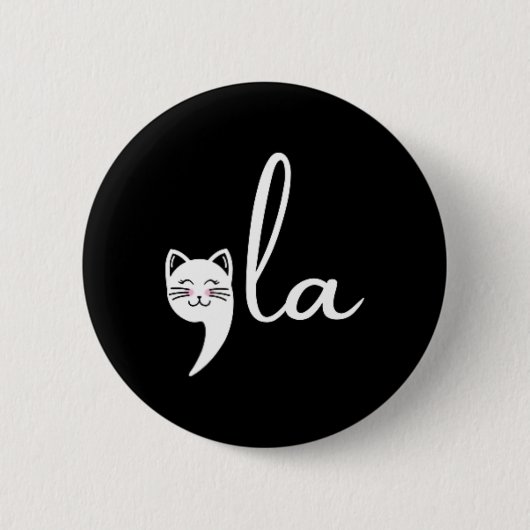 Retro Cat Comma La Kamala Harris für Präsident 200 Button (Vorderseite)