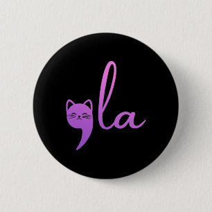 Retro Cat Comma La Kamala Harris für Präsident 200 Button