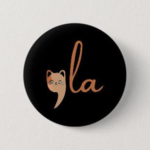 Retro Cat Comma La Kamala Harris für Präsident 200 Button