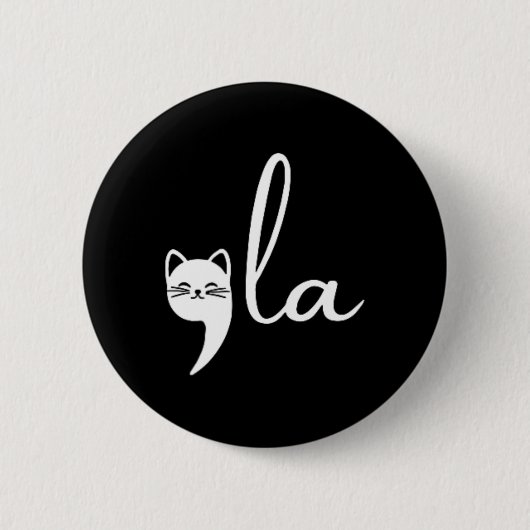 Retro Cat Comma La Kamala Harris für Präsident 200 Button (Vorderseite)