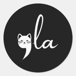 Retro Cat Comma La Kamala Harris für Präsident 200 Runder Aufkleber