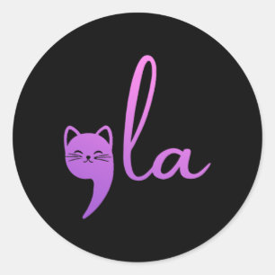 Retro Cat Comma La Kamala Harris für Präsident 200 Runder Aufkleber