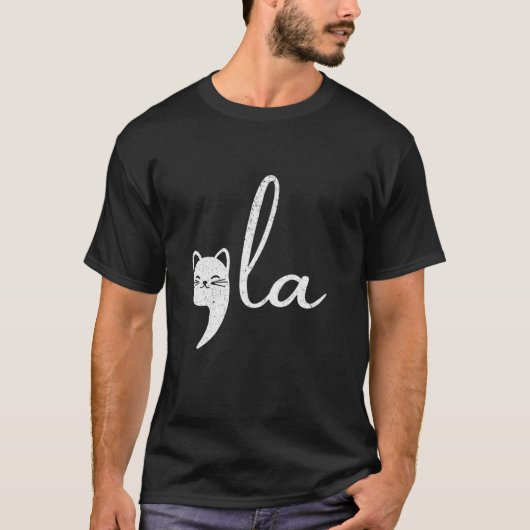 Retro Cat Comma La Kamala Harris wählt den Präside T-Shirt (Vorderseite)